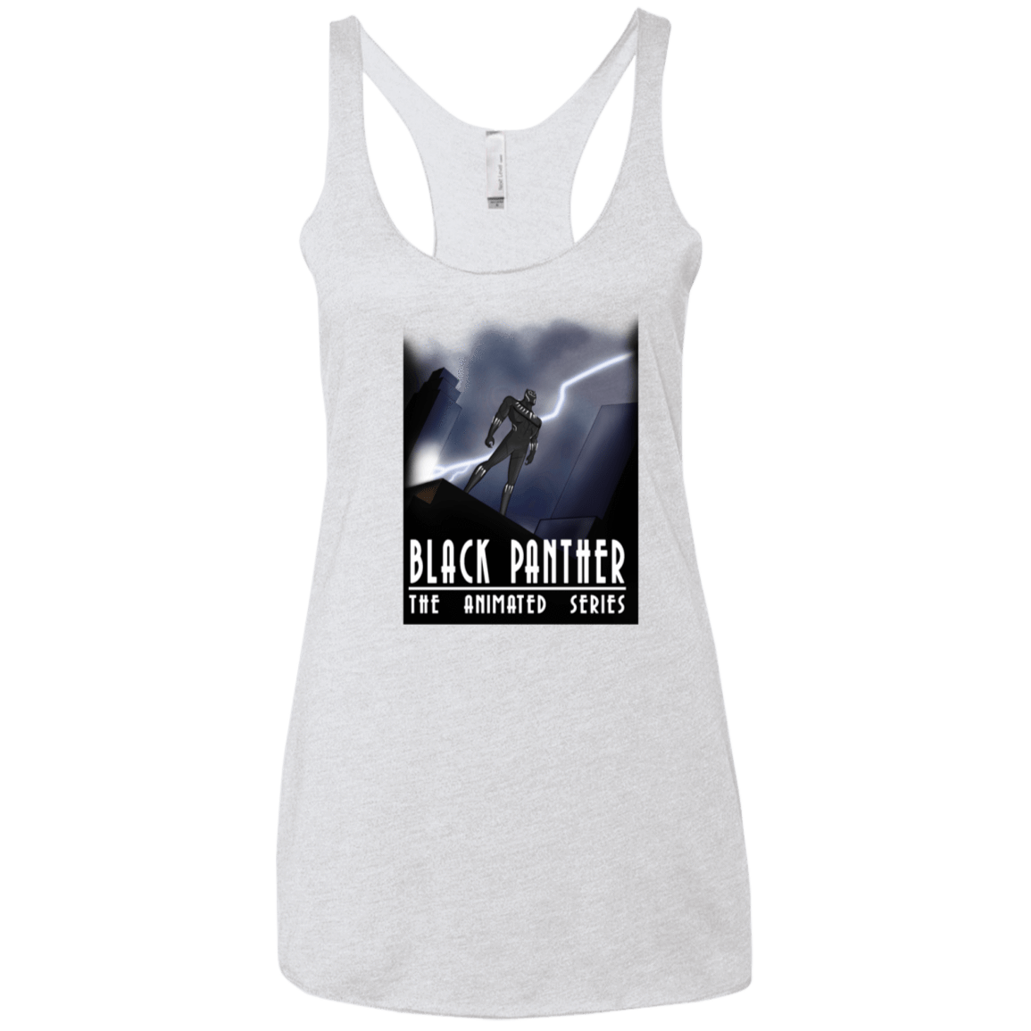 T-Shirts Heather White / X-Small Black Panther The Animated Series Women's Triblend Racerback Tank