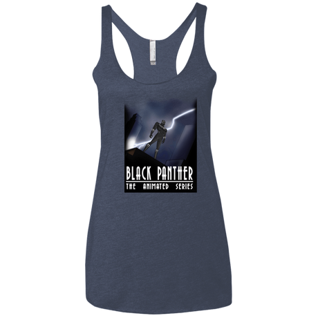 T-Shirts Vintage Navy / X-Small Black Panther The Animated Series Women's Triblend Racerback Tank