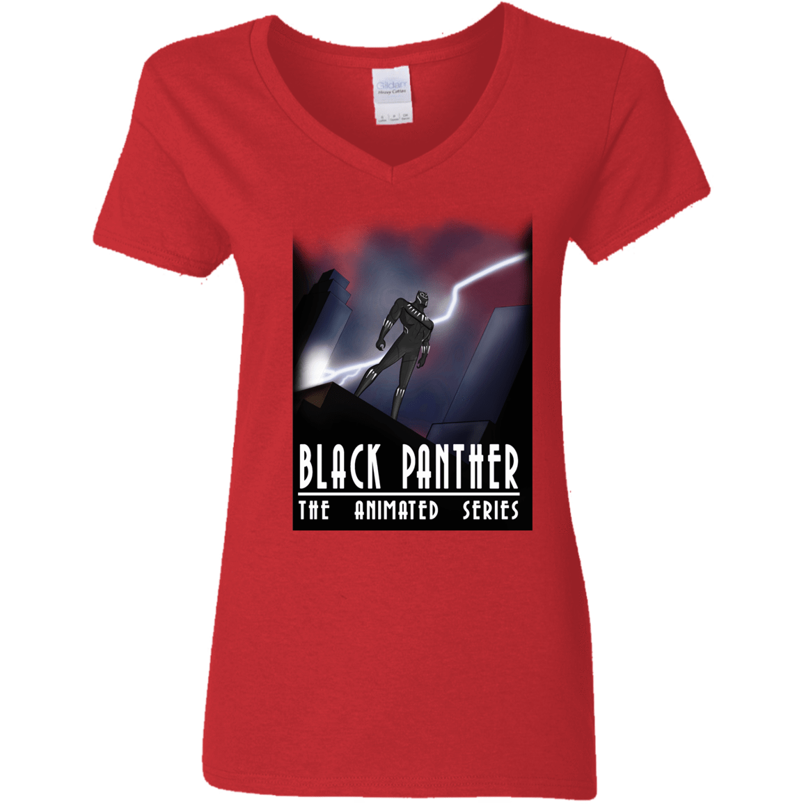 T-Shirts Red / S Black Panther The Animated Series Women's V-Neck T-Shirt