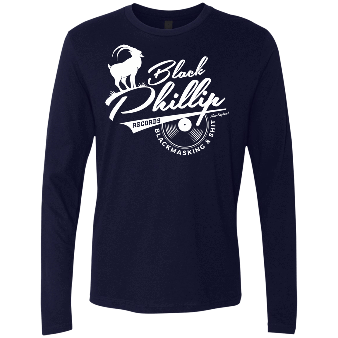 T-Shirts Midnight Navy / Small BLACK PHILLIP RECORDS Men's Premium Long Sleeve