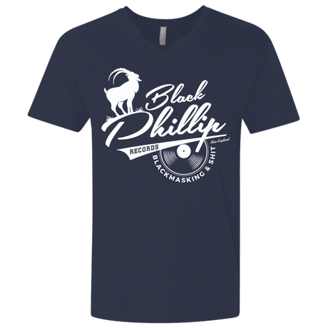 T-Shirts Midnight Navy / X-Small BLACK PHILLIP RECORDS Men's Premium V-Neck