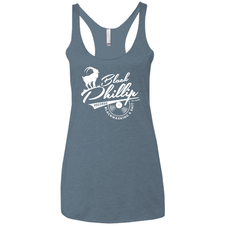 T-Shirts Indigo / X-Small BLACK PHILLIP RECORDS Women's Triblend Racerback Tank