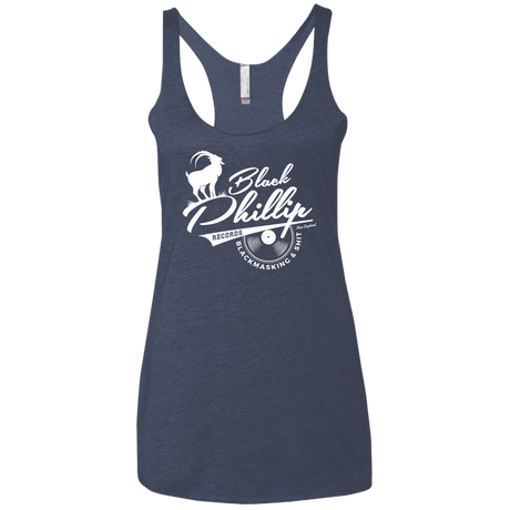T-Shirts Vintage Navy / X-Small BLACK PHILLIP RECORDS Women's Triblend Racerback Tank