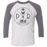 T-Shirts Heather White/Premium Heather / X-Small Black Power Men's Triblend 3/4 Sleeve