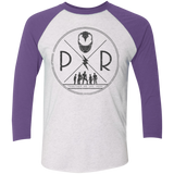 T-Shirts Heather White/Purple Rush / X-Small Black Power Men's Triblend 3/4 Sleeve
