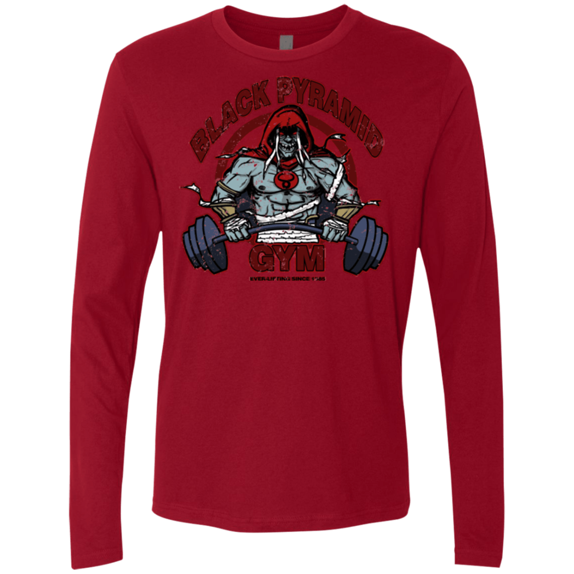 T-Shirts Cardinal / Small Black Pyramid Gym Men's Premium Long Sleeve