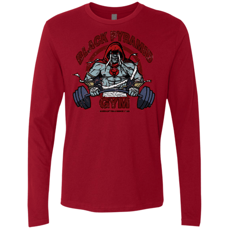T-Shirts Cardinal / Small Black Pyramid Gym Men's Premium Long Sleeve