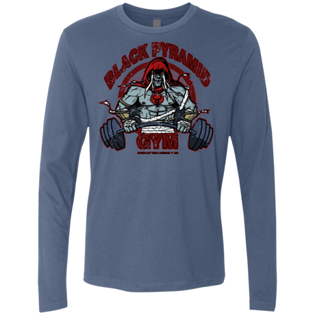 T-Shirts Indigo / Small Black Pyramid Gym Men's Premium Long Sleeve