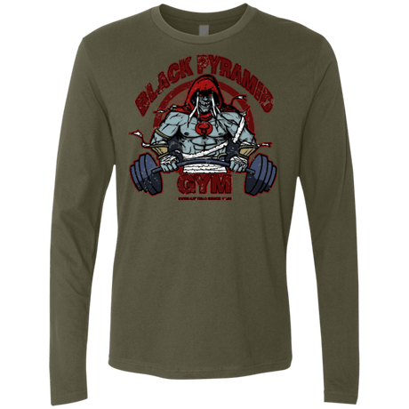 T-Shirts Military Green / Small Black Pyramid Gym Men's Premium Long Sleeve