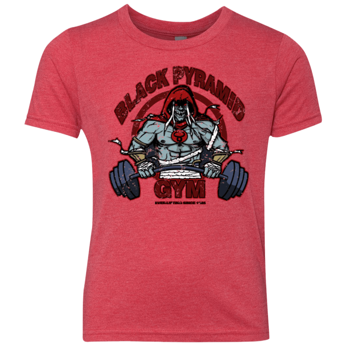 T-Shirts Vintage Red / YXS Black Pyramid Gym Youth Triblend T-Shirt