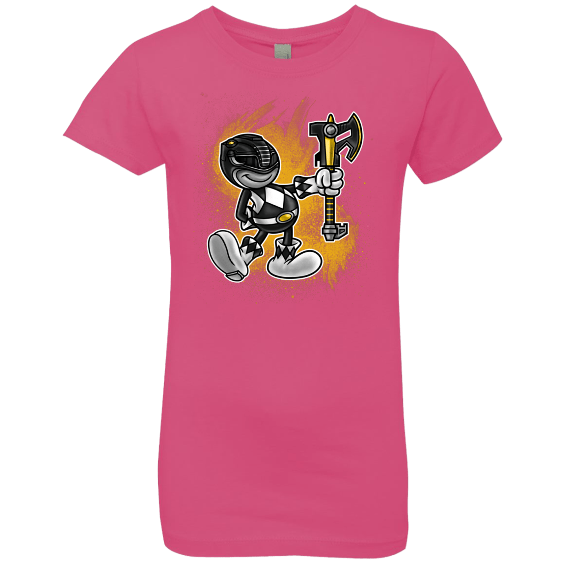 T-Shirts Hot Pink / YXS Black Ranger Artwork Girls Premium T-Shirt