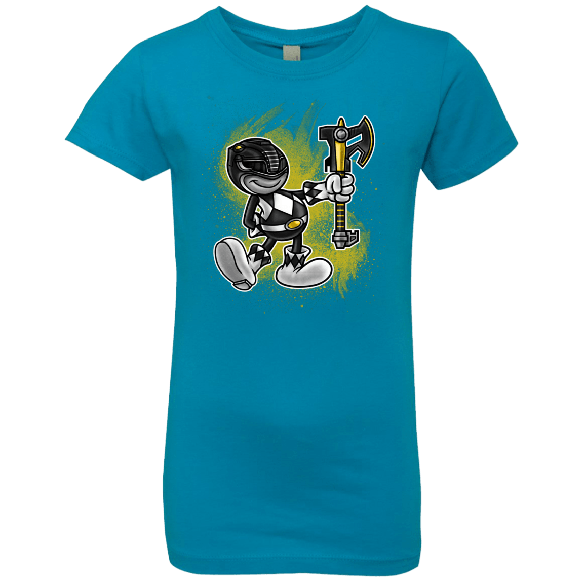 T-Shirts Turquoise / YXS Black Ranger Artwork Girls Premium T-Shirt