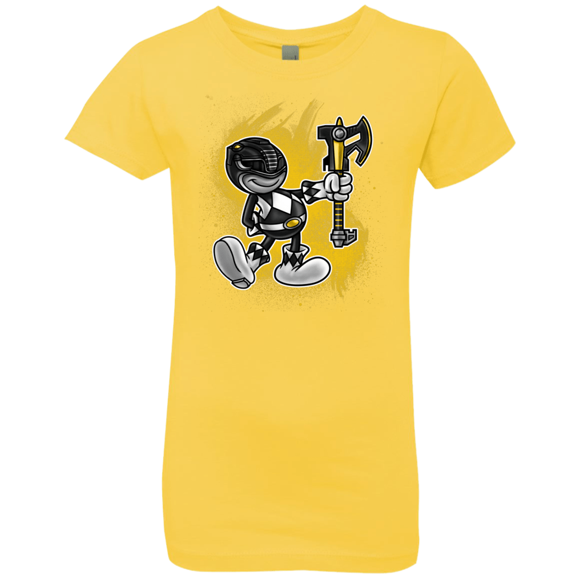 T-Shirts Vibrant Yellow / YXS Black Ranger Artwork Girls Premium T-Shirt