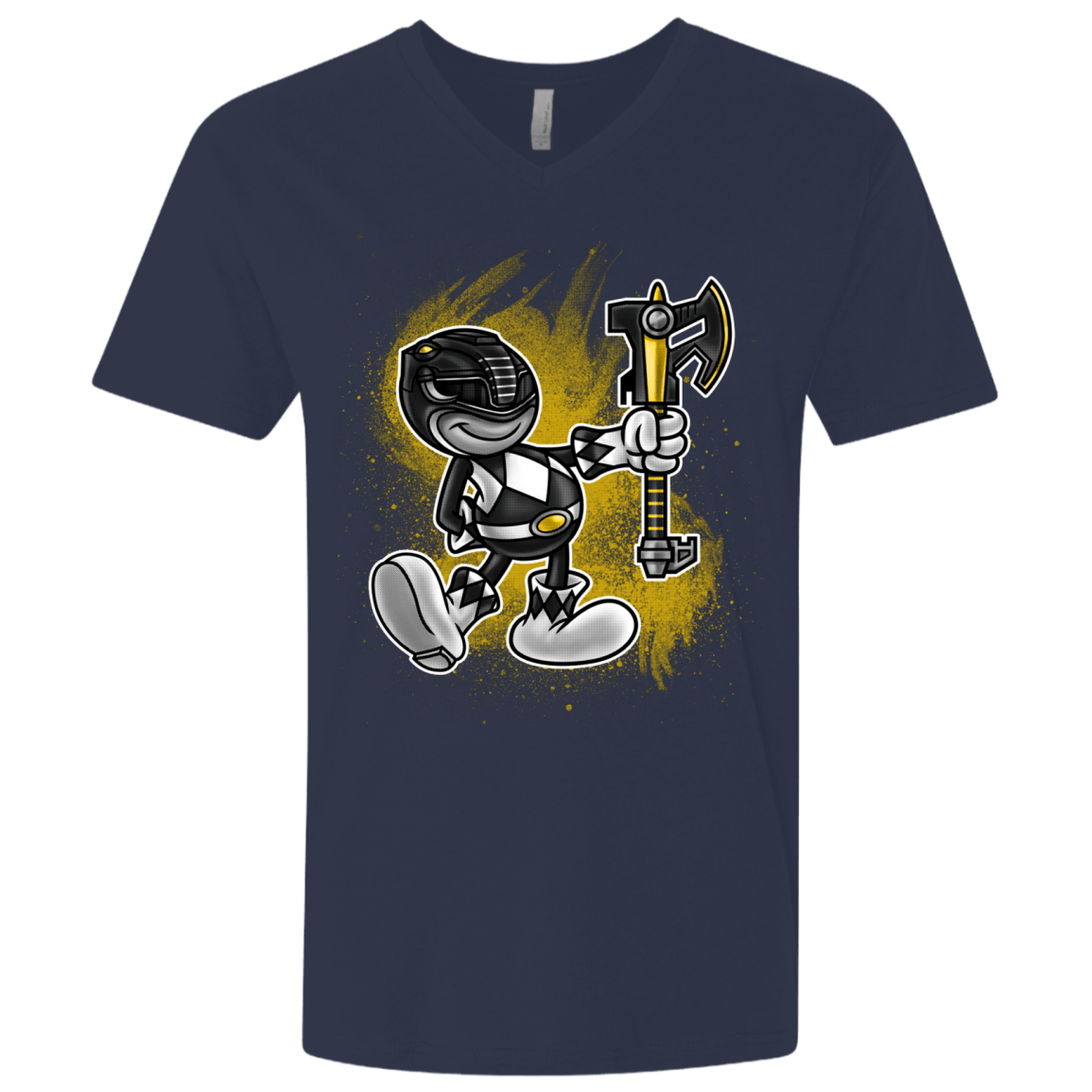 T-Shirts Midnight Navy / X-Small Black Ranger Artwork Men's Premium V-Neck