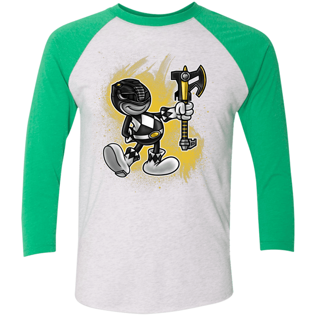 T-Shirts Heather White/Envy / X-Small Black Ranger Artwork Triblend 3/4 Sleeve