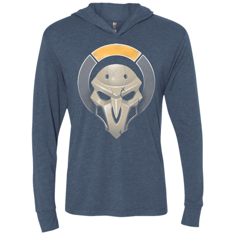 T-Shirts Indigo / X-Small Black Robed Terrorist Triblend Long Sleeve Hoodie Tee