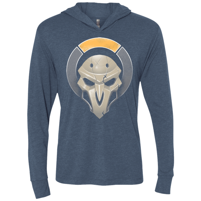 T-Shirts Indigo / X-Small Black Robed Terrorist Triblend Long Sleeve Hoodie Tee