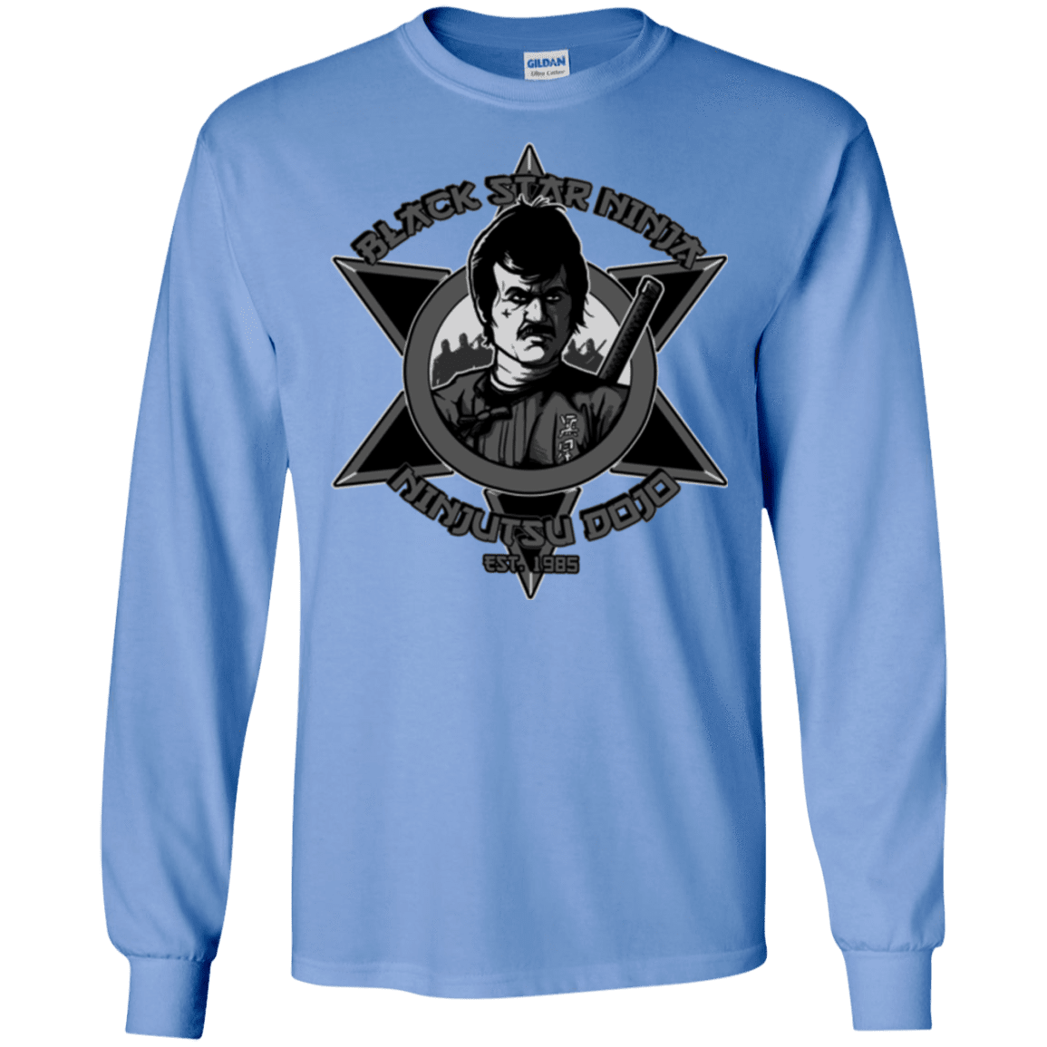T-Shirts Carolina Blue / S Black Star Dojo Men's Long Sleeve T-Shirt