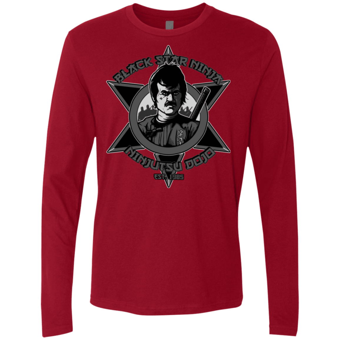 T-Shirts Cardinal / S Black Star Dojo Men's Premium Long Sleeve