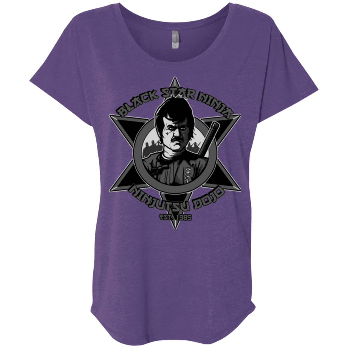 T-Shirts Purple Rush / X-Small Black Star Dojo Triblend Dolman Sleeve