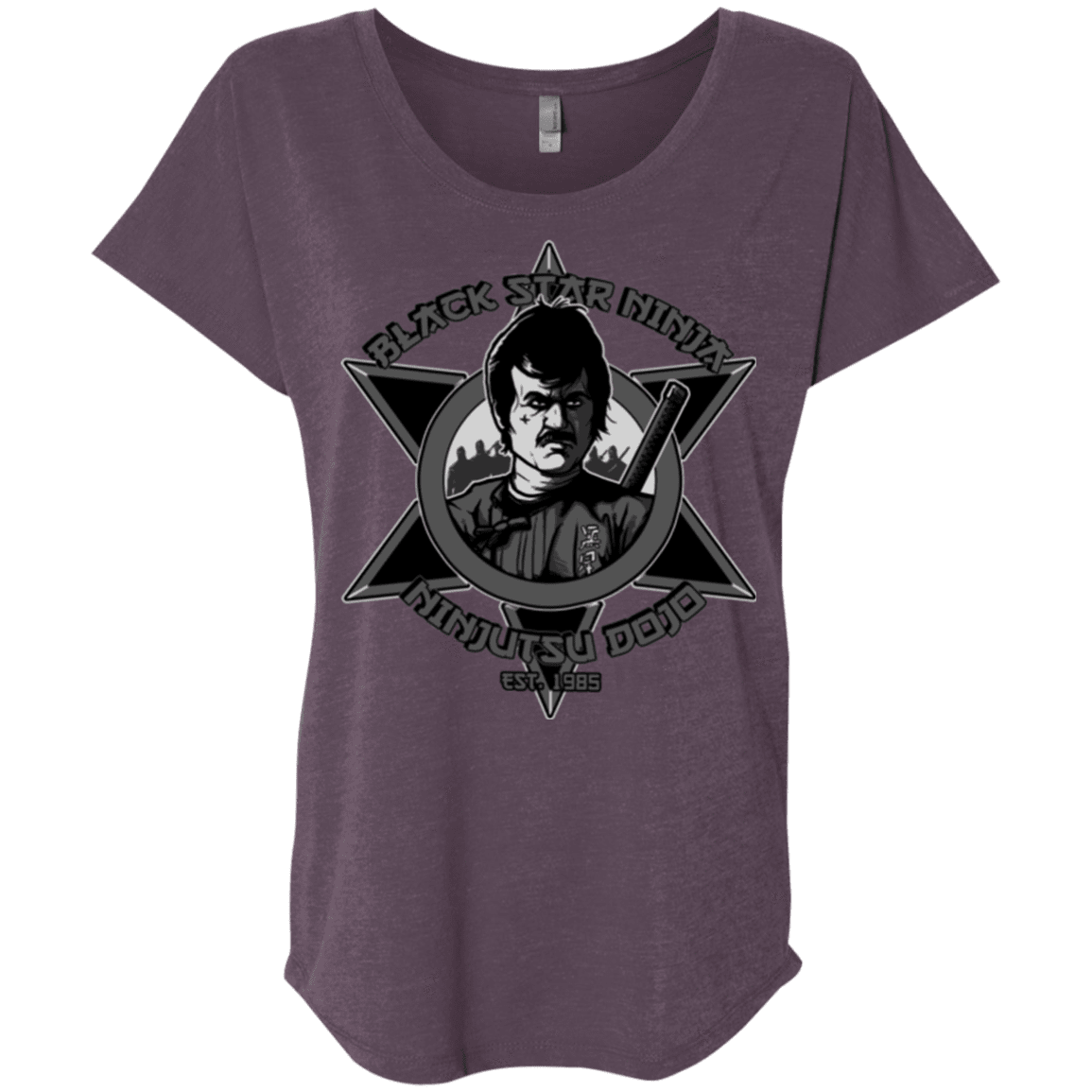 T-Shirts Vintage Purple / X-Small Black Star Dojo Triblend Dolman Sleeve