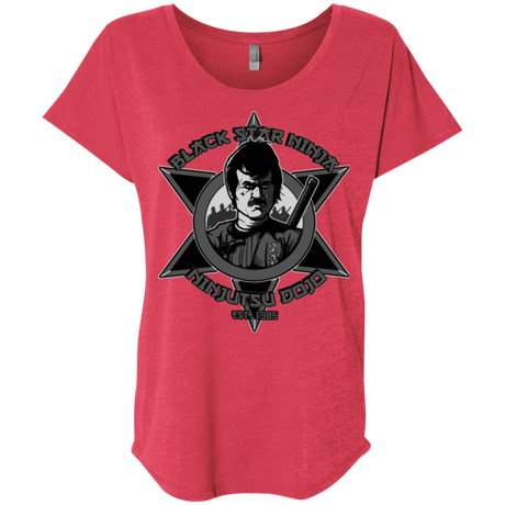 T-Shirts Vintage Red / X-Small Black Star Dojo Triblend Dolman Sleeve