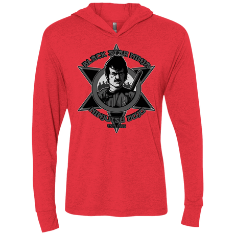 T-Shirts Vintage Red / X-Small Black Star Dojo Triblend Long Sleeve Hoodie Tee