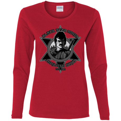 T-Shirts Red / S Black Star Dojo Women's Long Sleeve T-Shirt