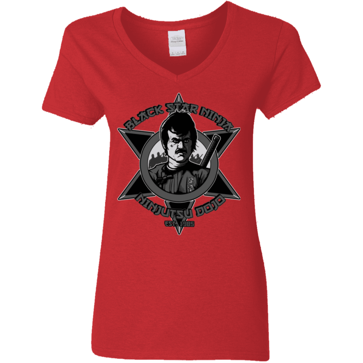 T-Shirts Red / S Black Star Dojo Women's V-Neck T-Shirt