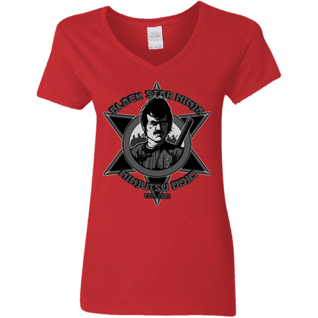 T-Shirts Red / S Black Star Dojo Women's V-Neck T-Shirt