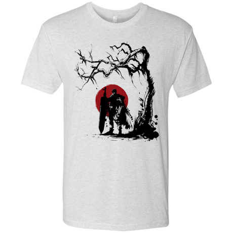 T-Shirts Heather White / Small Black Swordsman under the sun Men's Triblend T-Shirt
