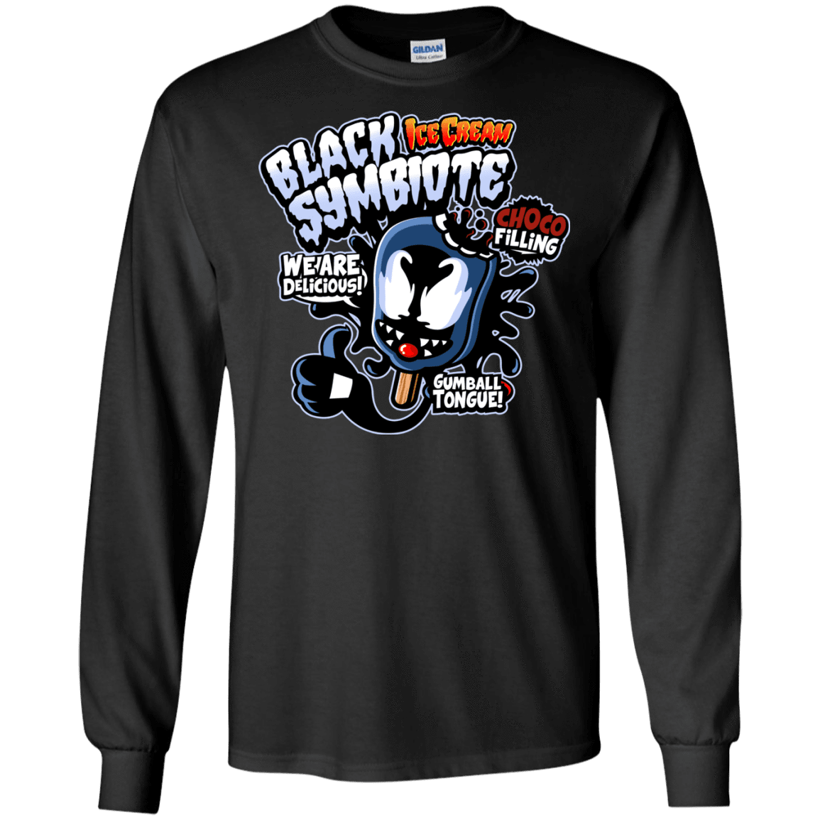 T-Shirts Black / S Black Symbiote Ice Cream Men's Long Sleeve T-Shirt