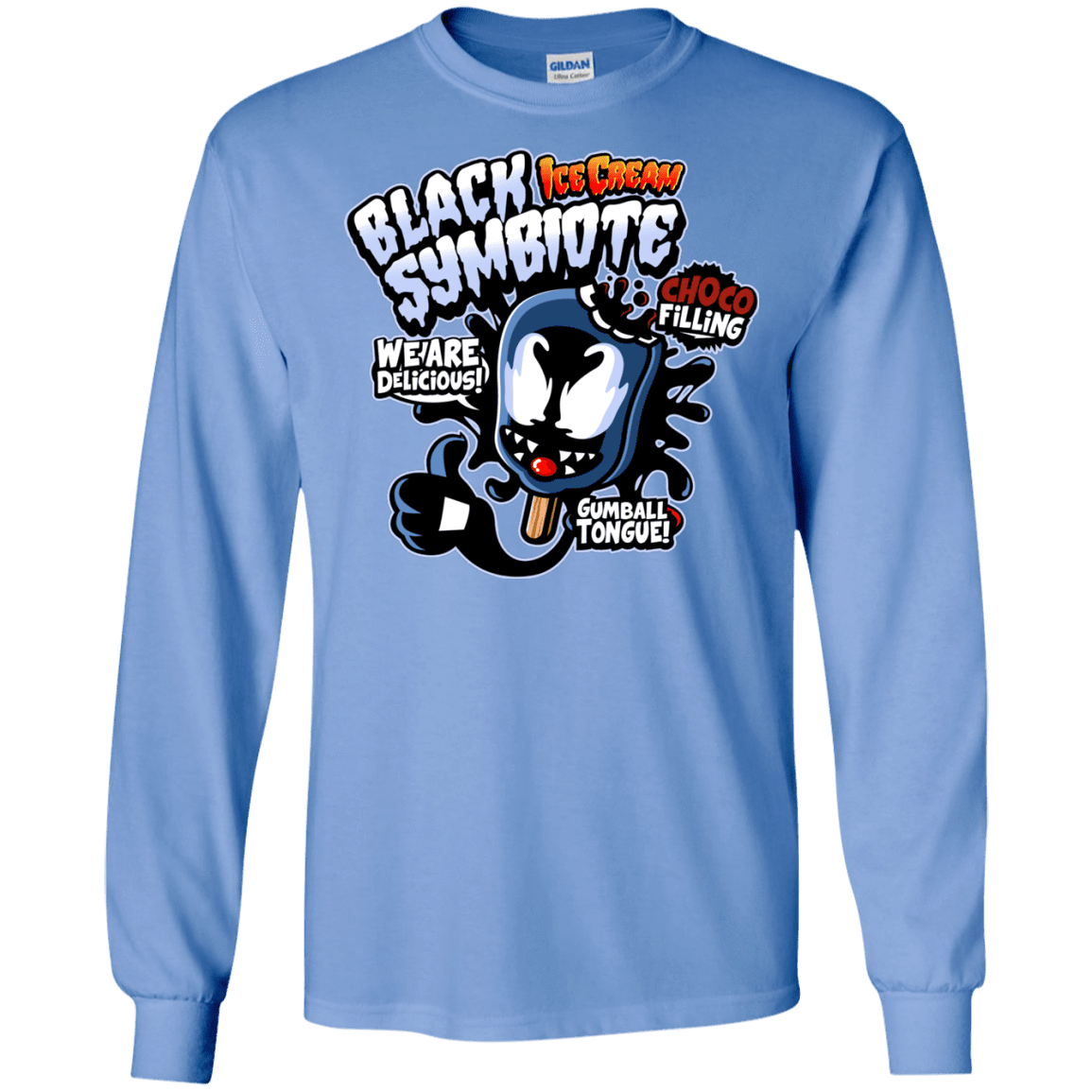 T-Shirts Carolina Blue / S Black Symbiote Ice Cream Men's Long Sleeve T-Shirt