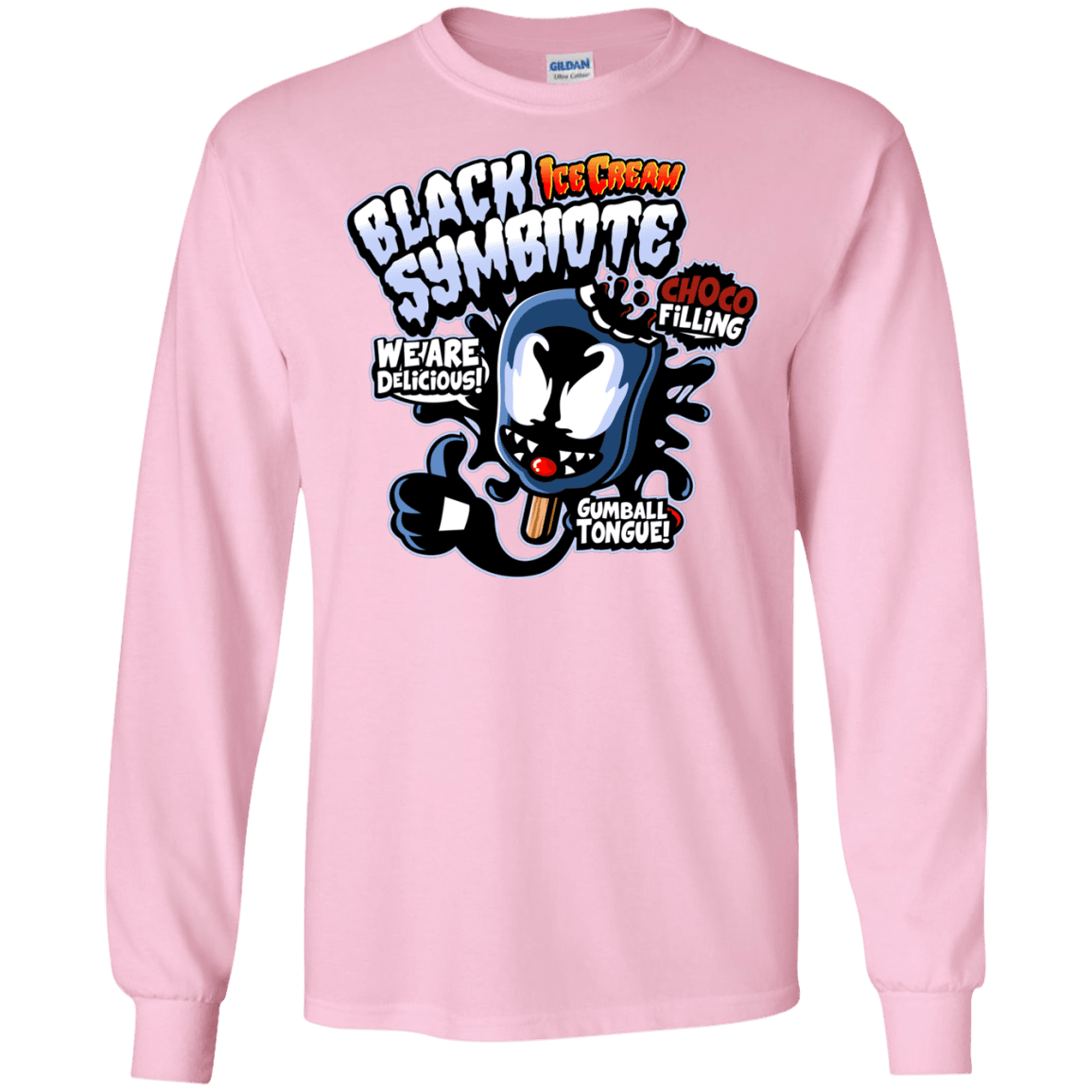 T-Shirts Light Pink / S Black Symbiote Ice Cream Men's Long Sleeve T-Shirt