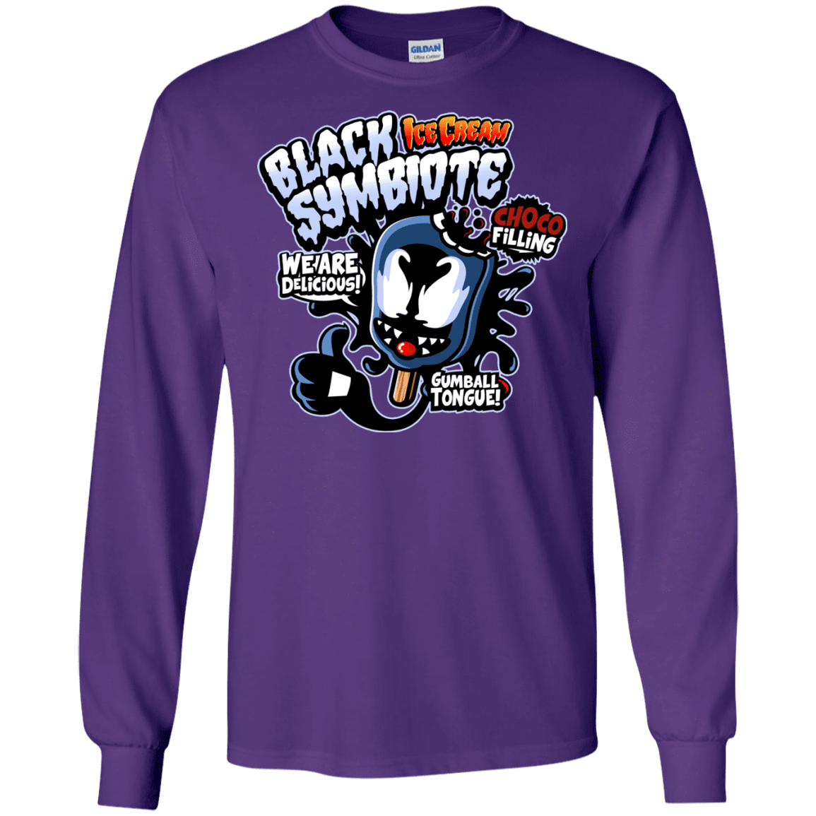 T-Shirts Purple / S Black Symbiote Ice Cream Men's Long Sleeve T-Shirt