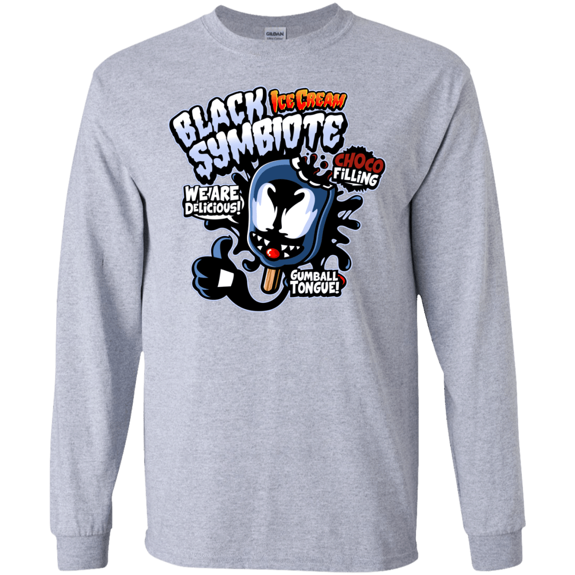 T-Shirts Sport Grey / S Black Symbiote Ice Cream Men's Long Sleeve T-Shirt