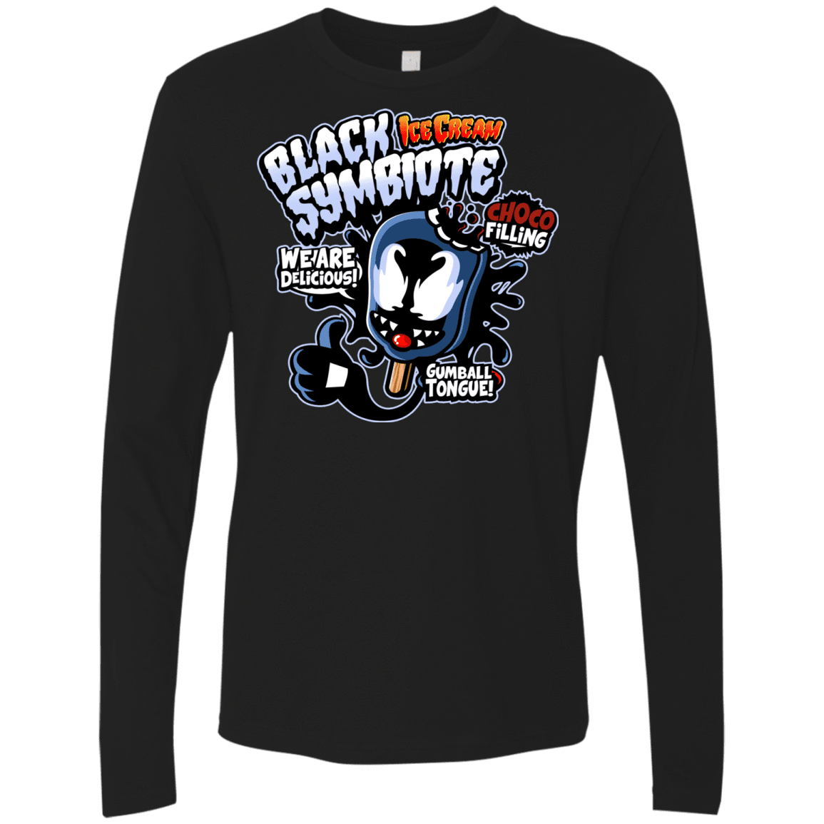 T-Shirts Black / S Black Symbiote Ice Cream Men's Premium Long Sleeve
