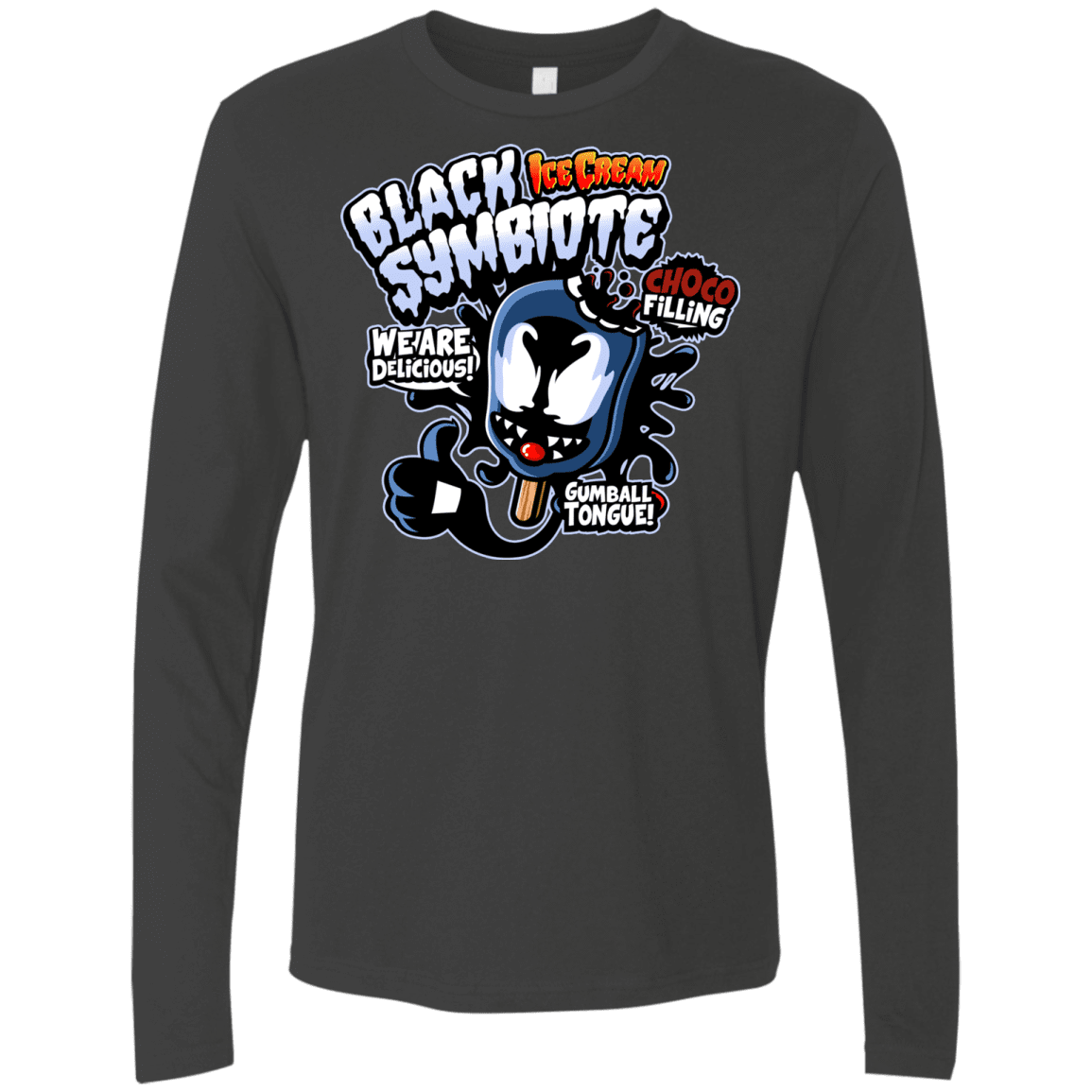 T-Shirts Heavy Metal / S Black Symbiote Ice Cream Men's Premium Long Sleeve