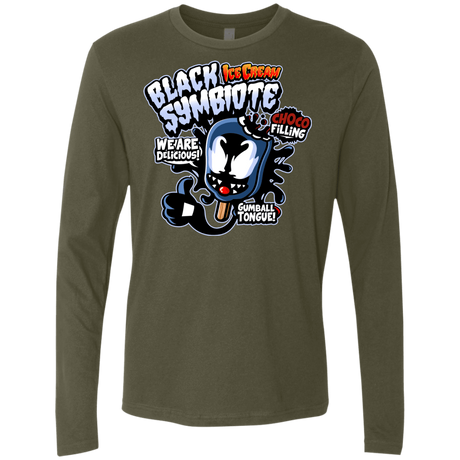 T-Shirts Military Green / S Black Symbiote Ice Cream Men's Premium Long Sleeve