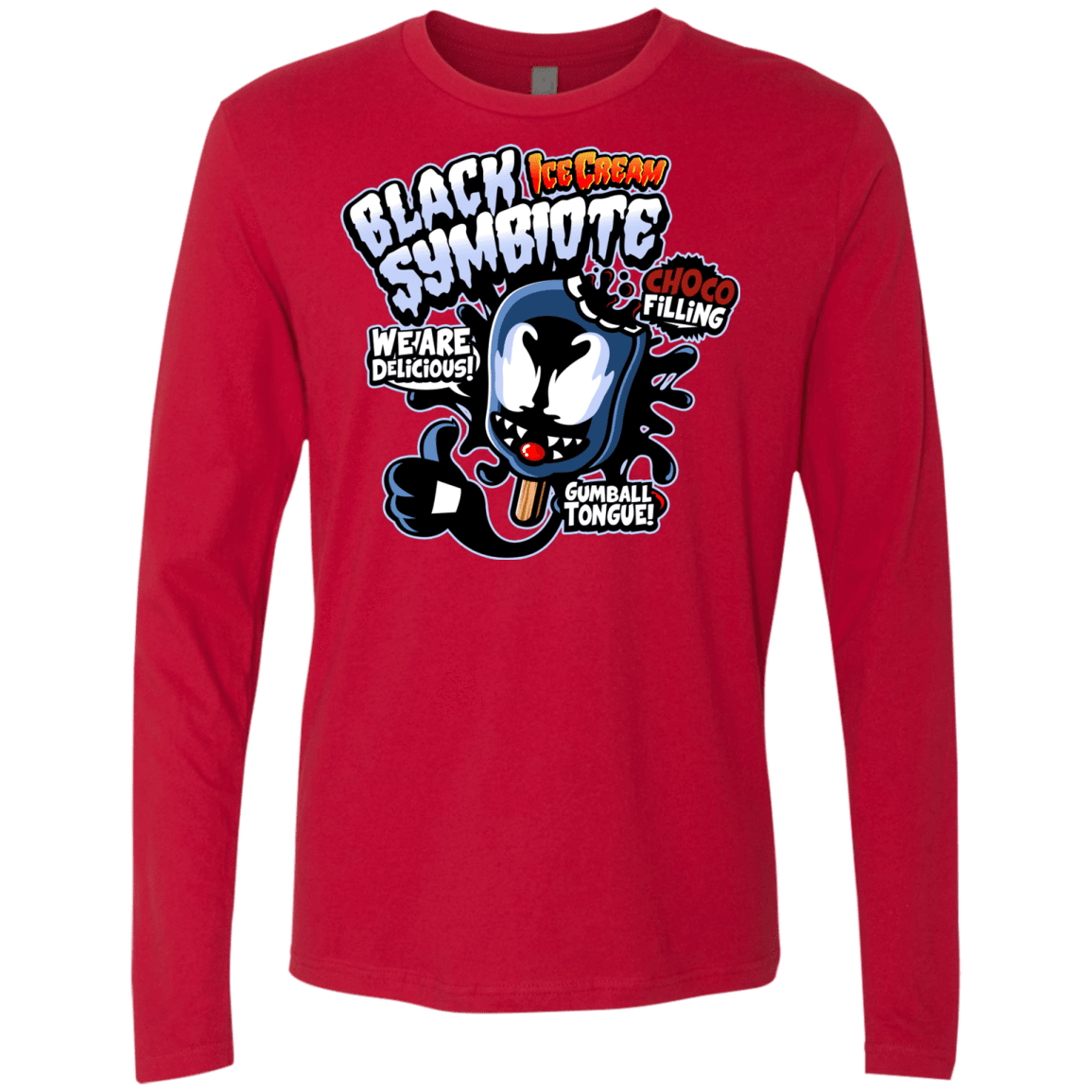 T-Shirts Red / S Black Symbiote Ice Cream Men's Premium Long Sleeve
