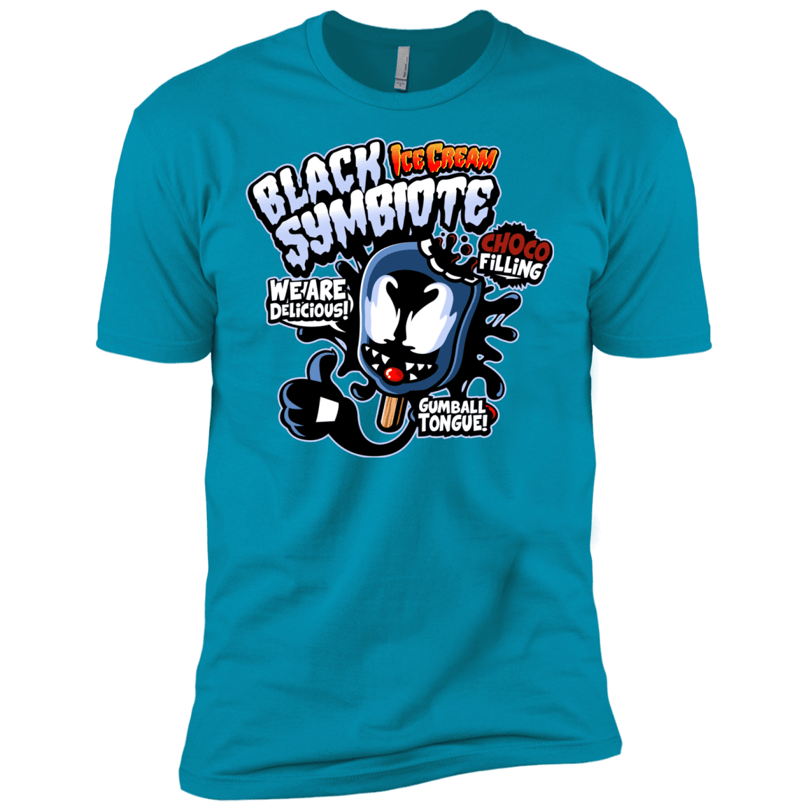T-Shirts Turquoise / X-Small Black Symbiote Ice Cream Men's Premium T-Shirt