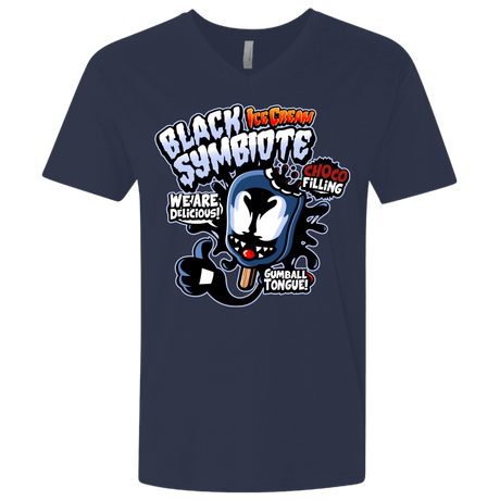 T-Shirts Midnight Navy / X-Small Black Symbiote Ice Cream Men's Premium V-Neck