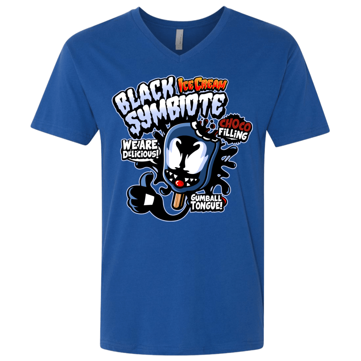 T-Shirts Royal / X-Small Black Symbiote Ice Cream Men's Premium V-Neck