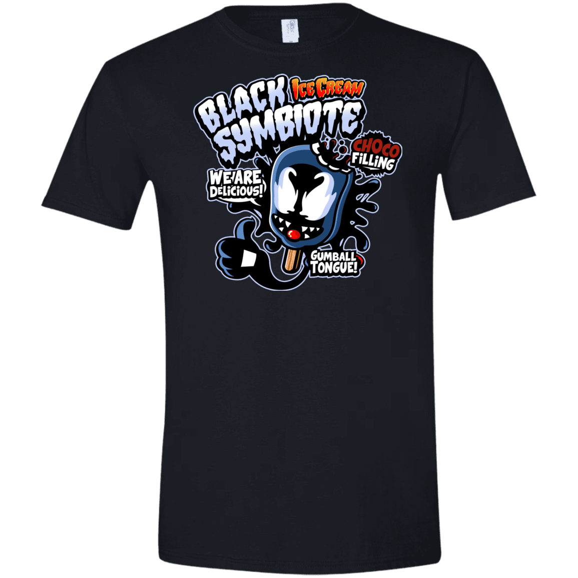 T-Shirts Black / X-Small Black Symbiote Ice Cream Men's Semi-Fitted Softstyle