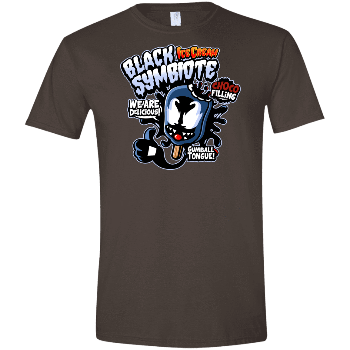T-Shirts Dark Chocolate / S Black Symbiote Ice Cream Men's Semi-Fitted Softstyle