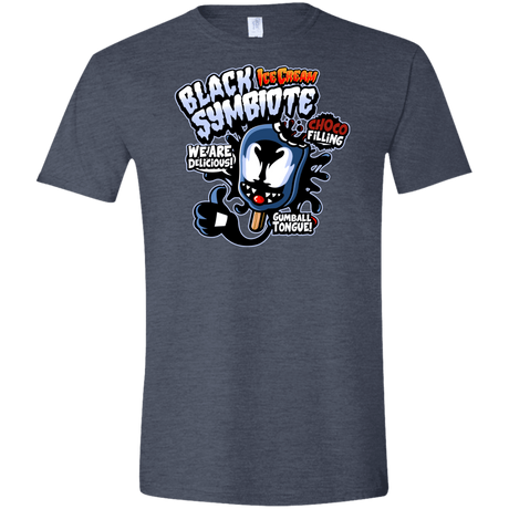 T-Shirts Heather Navy / S Black Symbiote Ice Cream Men's Semi-Fitted Softstyle