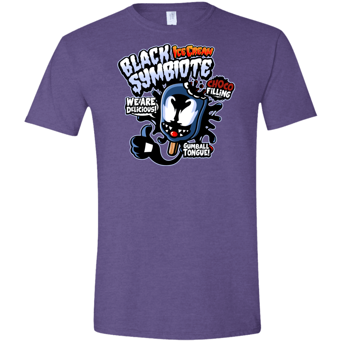 T-Shirts Heather Purple / S Black Symbiote Ice Cream Men's Semi-Fitted Softstyle