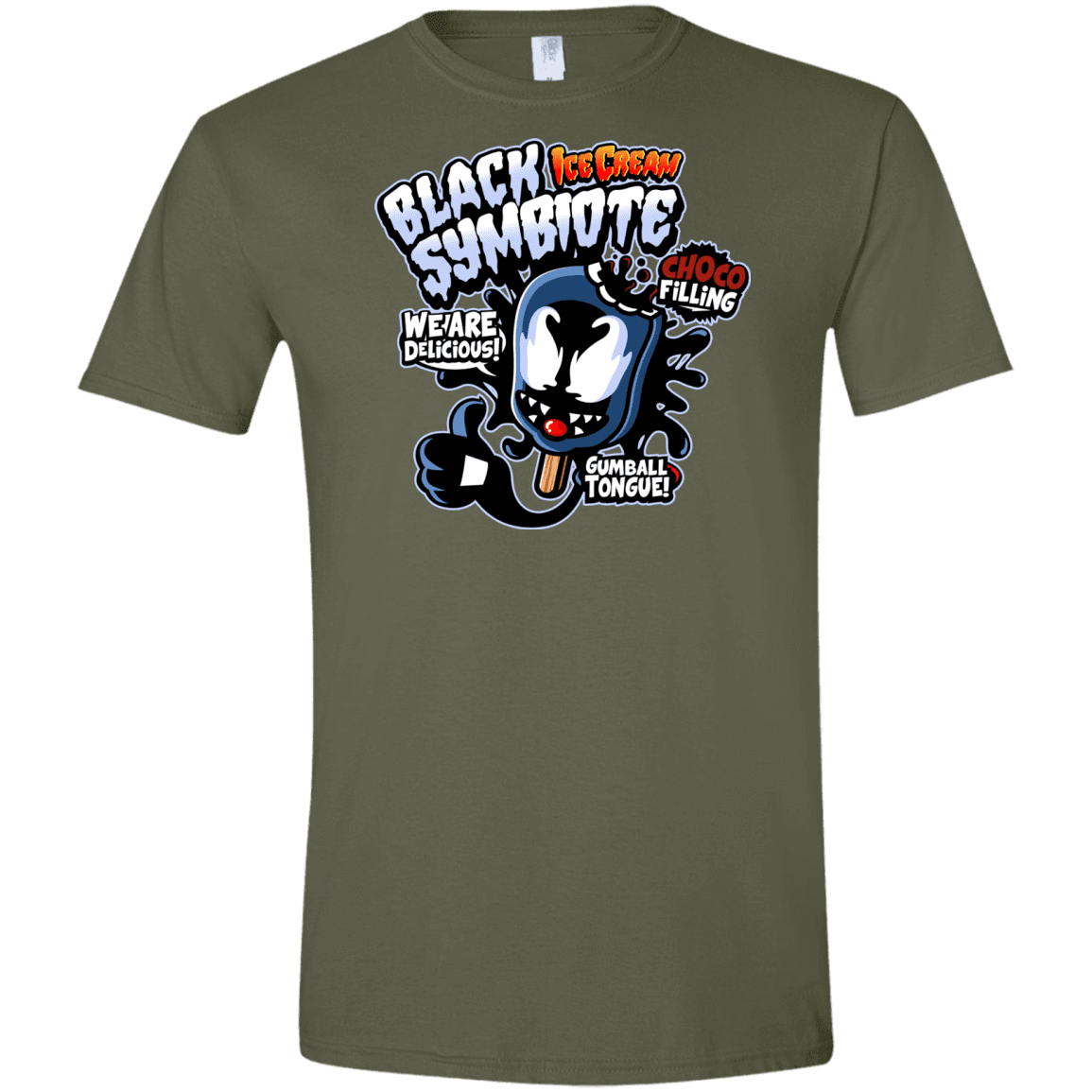 T-Shirts Military Green / S Black Symbiote Ice Cream Men's Semi-Fitted Softstyle