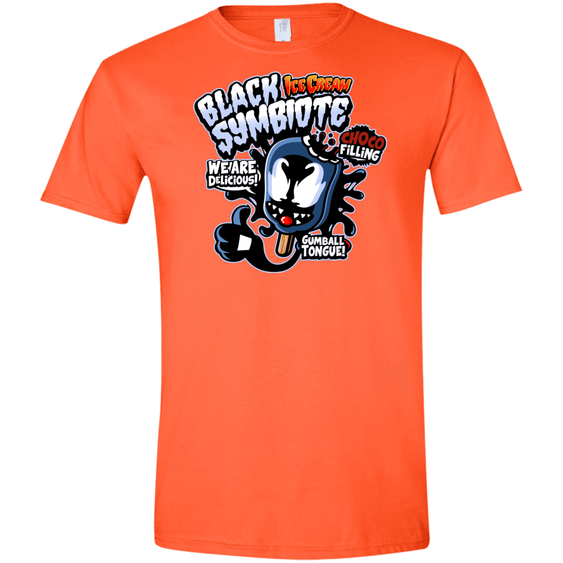 T-Shirts Orange / S Black Symbiote Ice Cream Men's Semi-Fitted Softstyle