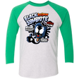 T-Shirts Heather White/Envy / X-Small Black Symbiote Ice Cream Men's Triblend 3/4 Sleeve